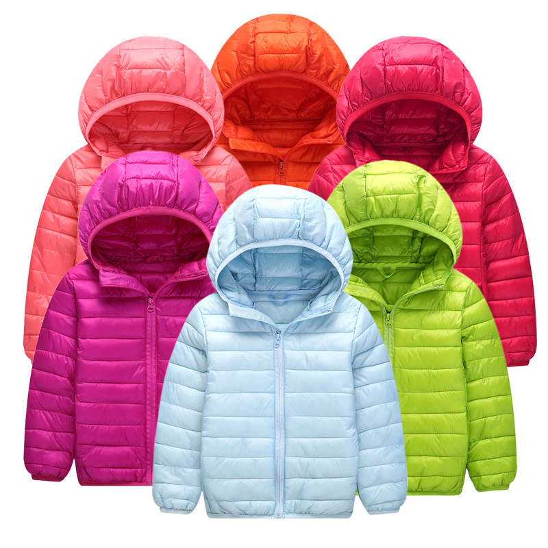 Children thin cotton-padded jacket color hooded children cotton-padded ...